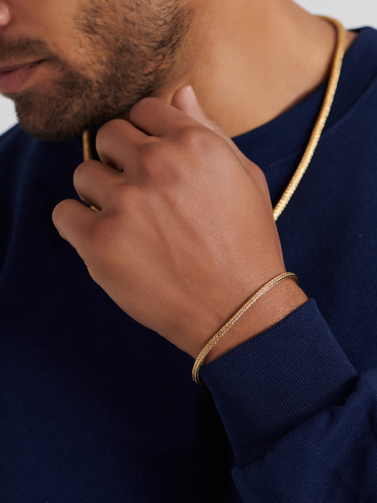 DEVATA Bali Foxtail Chain Bracelet Gold Plated Sterling Silver