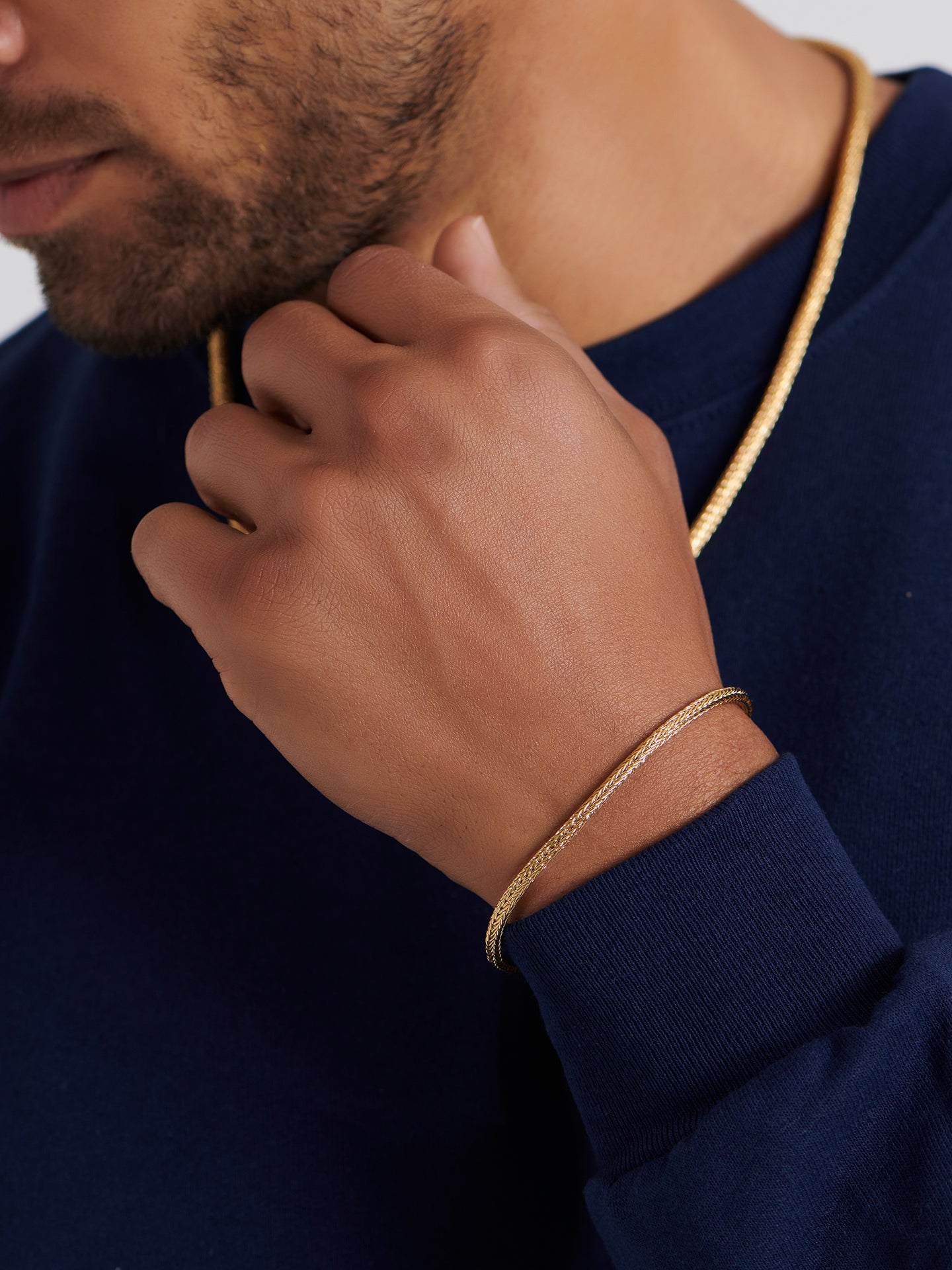 DEVATA Bali Foxtail Chain Bracelet Gold Plated Sterling Silver