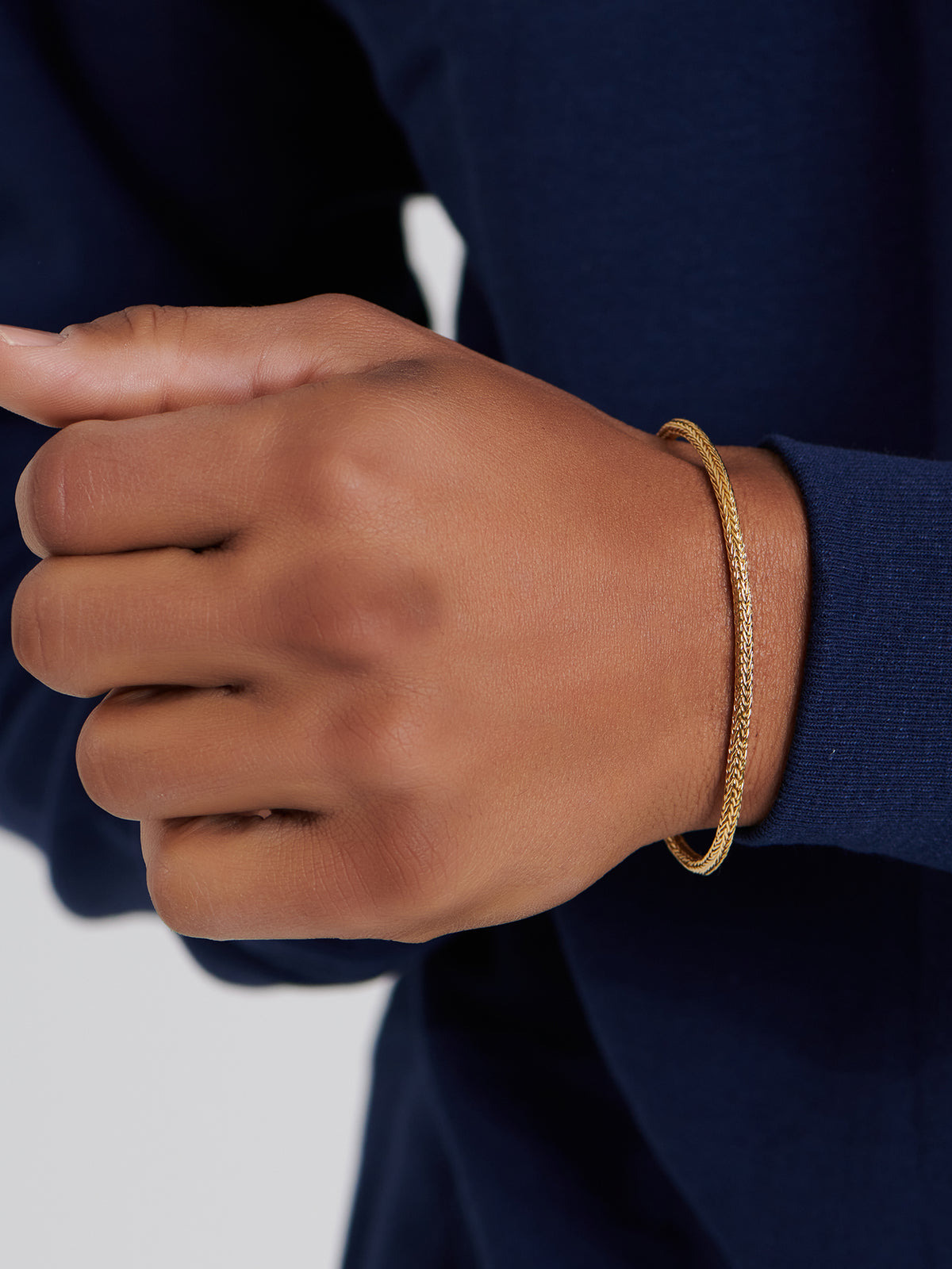 DEVATA Bali Foxtail Chain Bracelet Gold Plated Sterling Silver