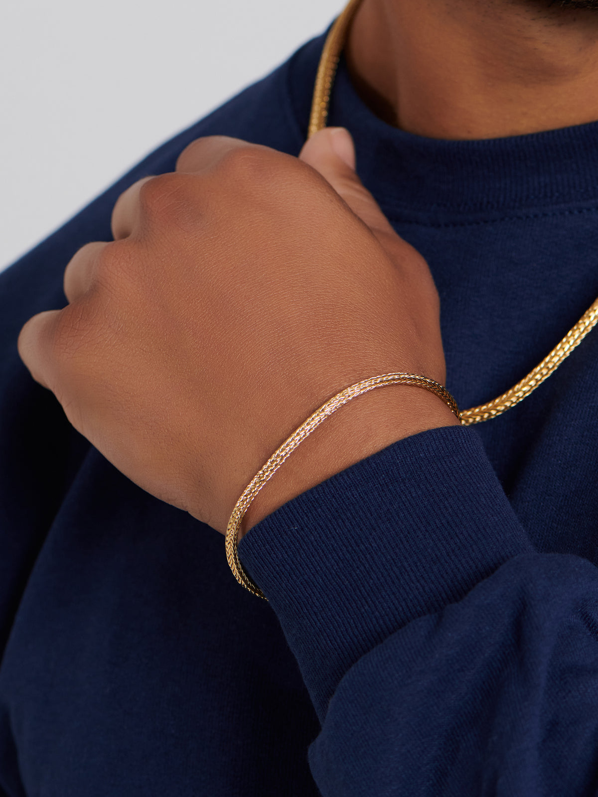 DEVATA Bali Foxtail Chain Bracelet Gold Plated Sterling Silver