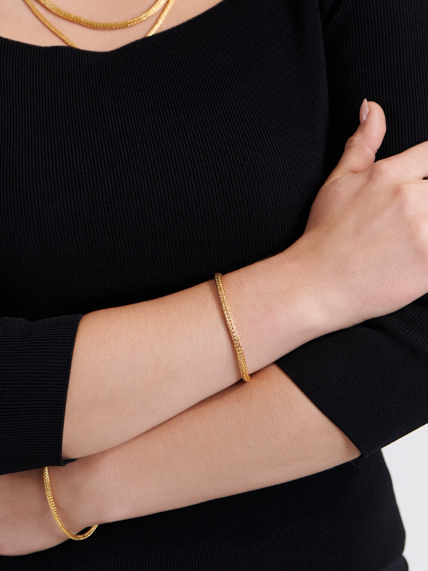 DEVATA Bali Foxtail Chain Bracelet Gold Plated Sterling Silver