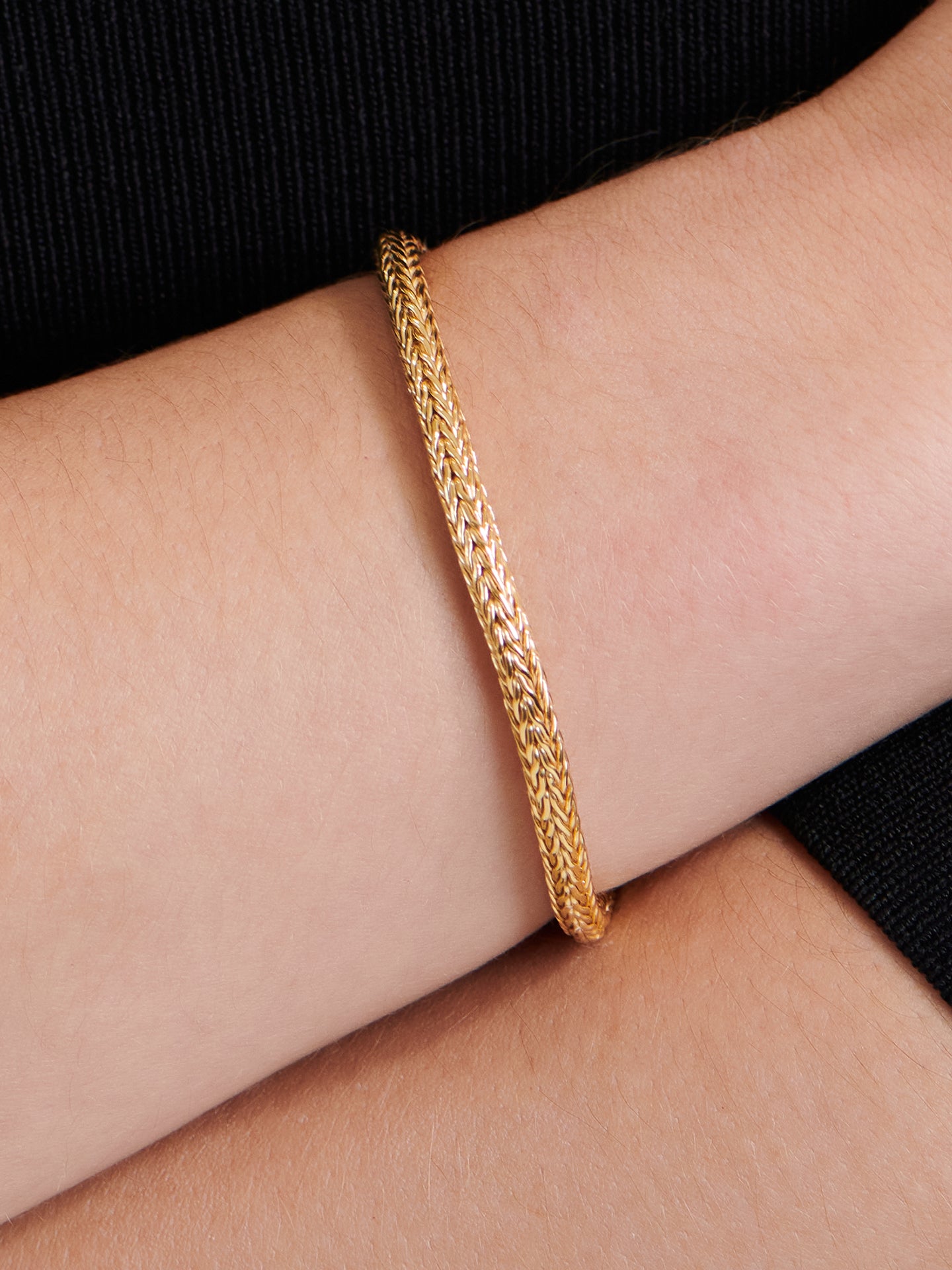 DEVATA Bali Foxtail Chain Bracelet Gold Plated Sterling Silver