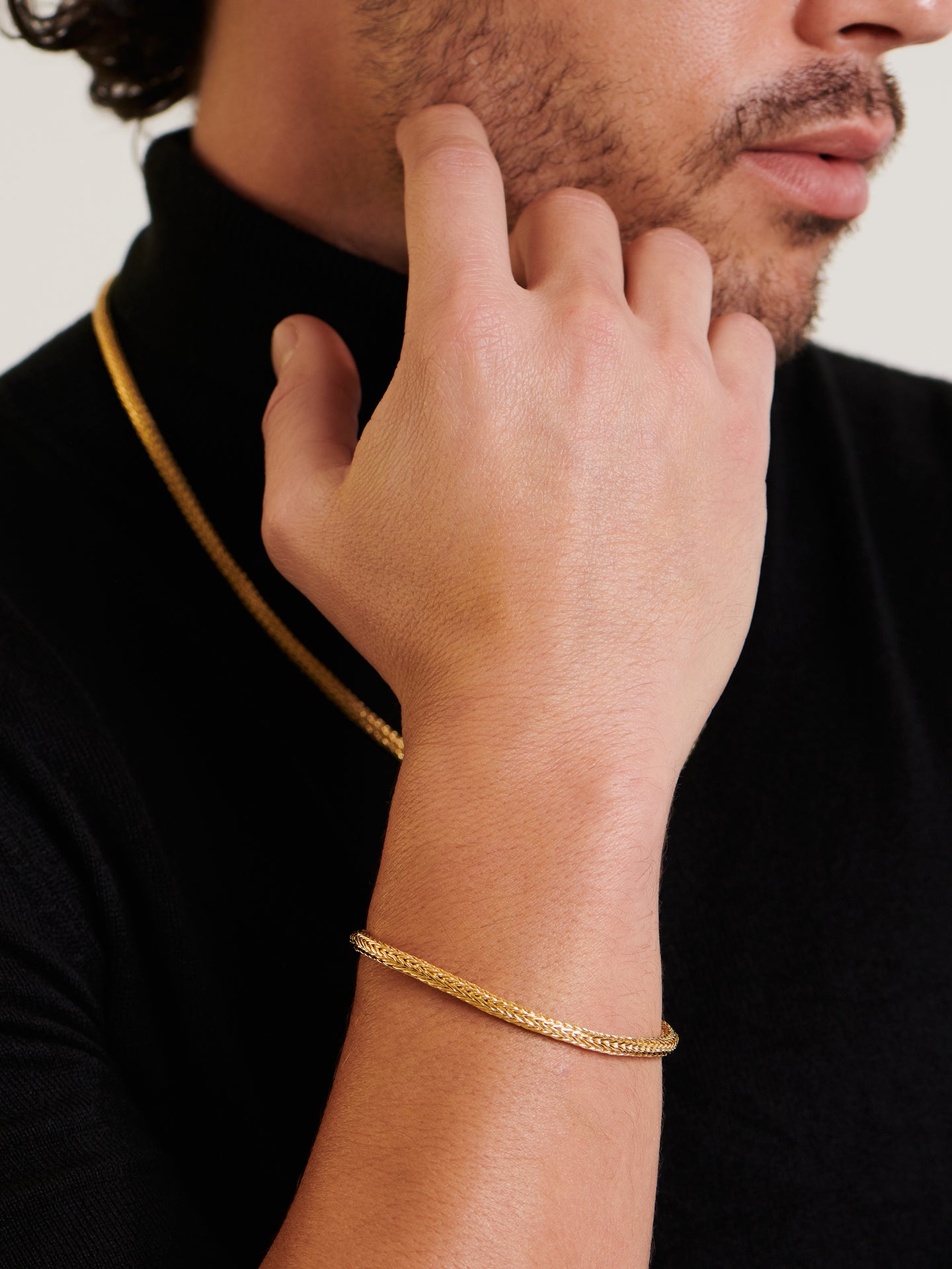 DEVATA Bali Foxtail Chain Bracelet Gold Plated Sterling Silver