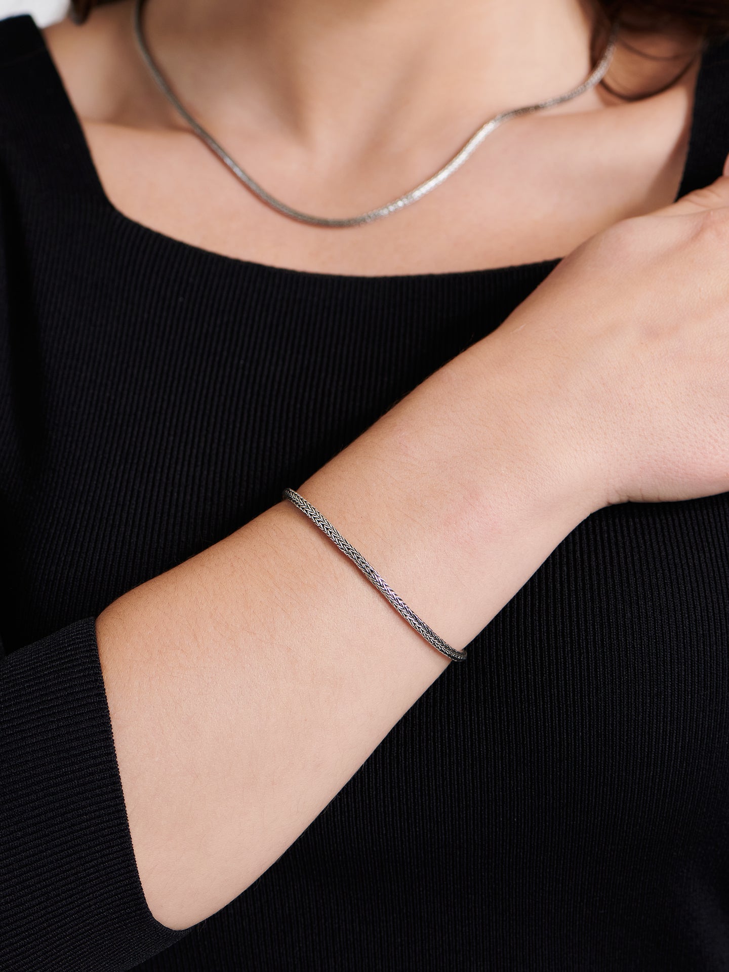 DEVATA Bali Foxtail Chain Bracelet Sterling Silver