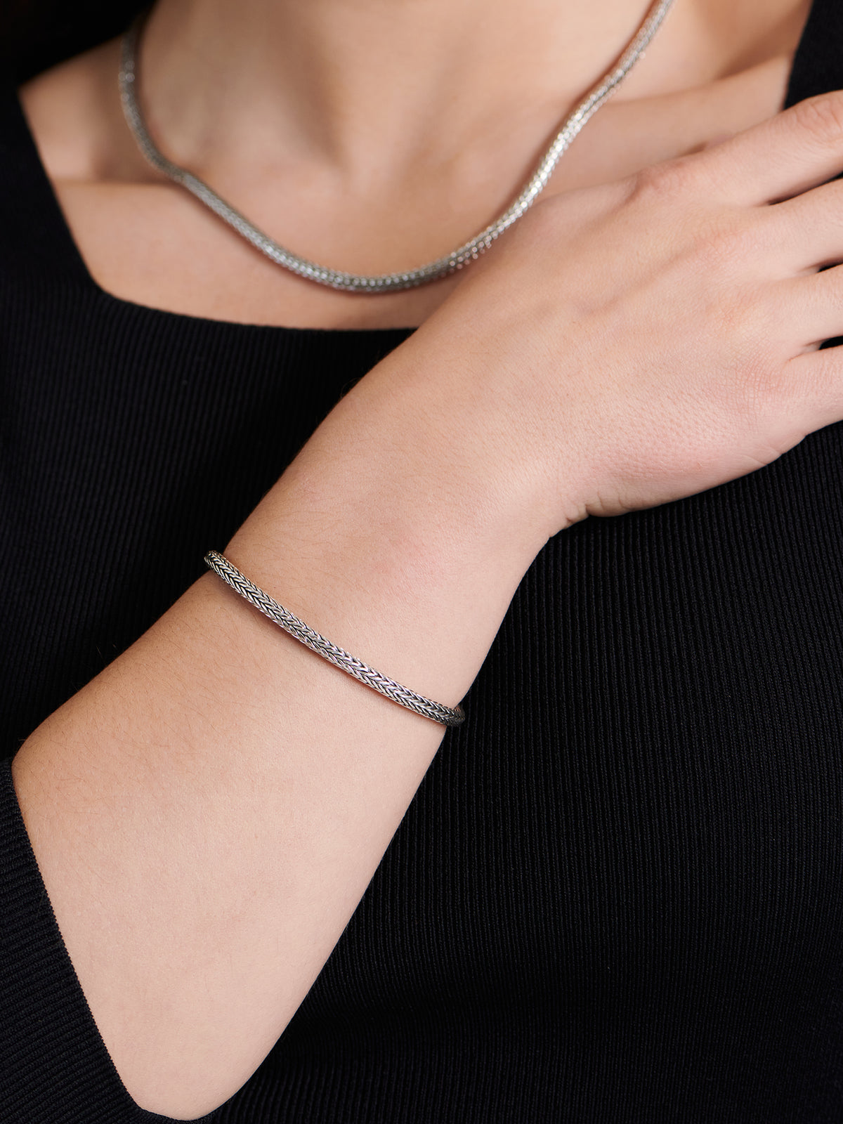 DEVATA Bali Foxtail Chain Bracelet Sterling Silver