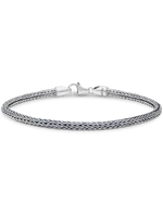 DEVATA Bali Sterling Silver Foxtail Round 3mm Chain Bracelet