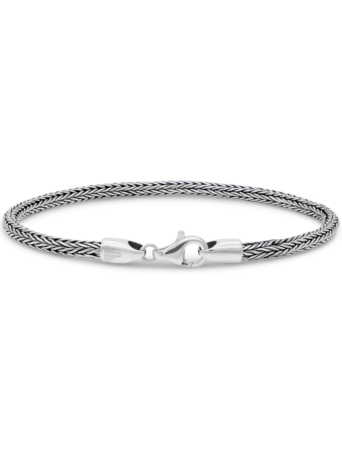 DEVATA Bali Sterling Silver Foxtail Round 3mm Chain Bracelet