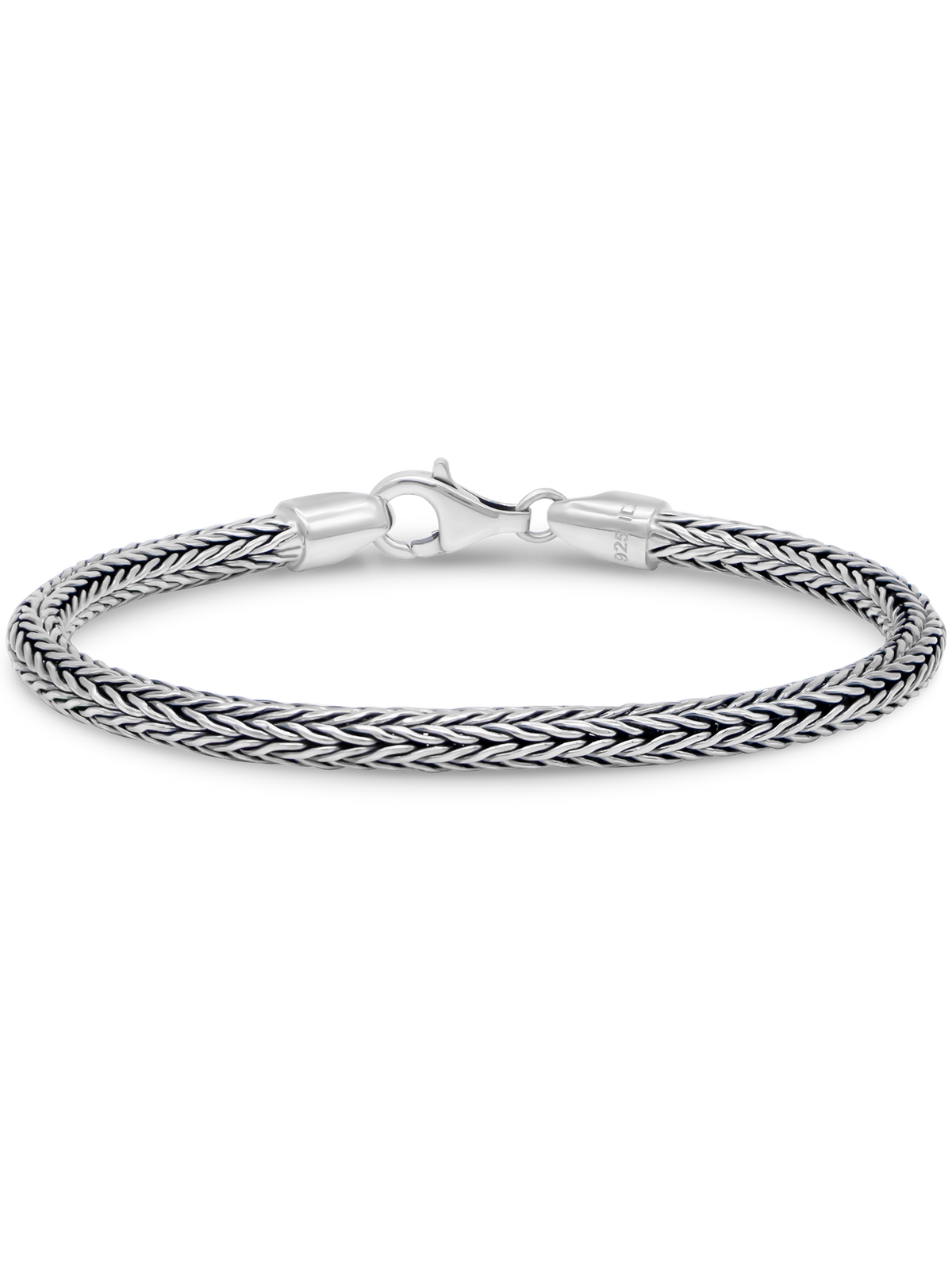 DEVATA Bali Sterling Silver Foxtail Round 4mm Chain Bracelet