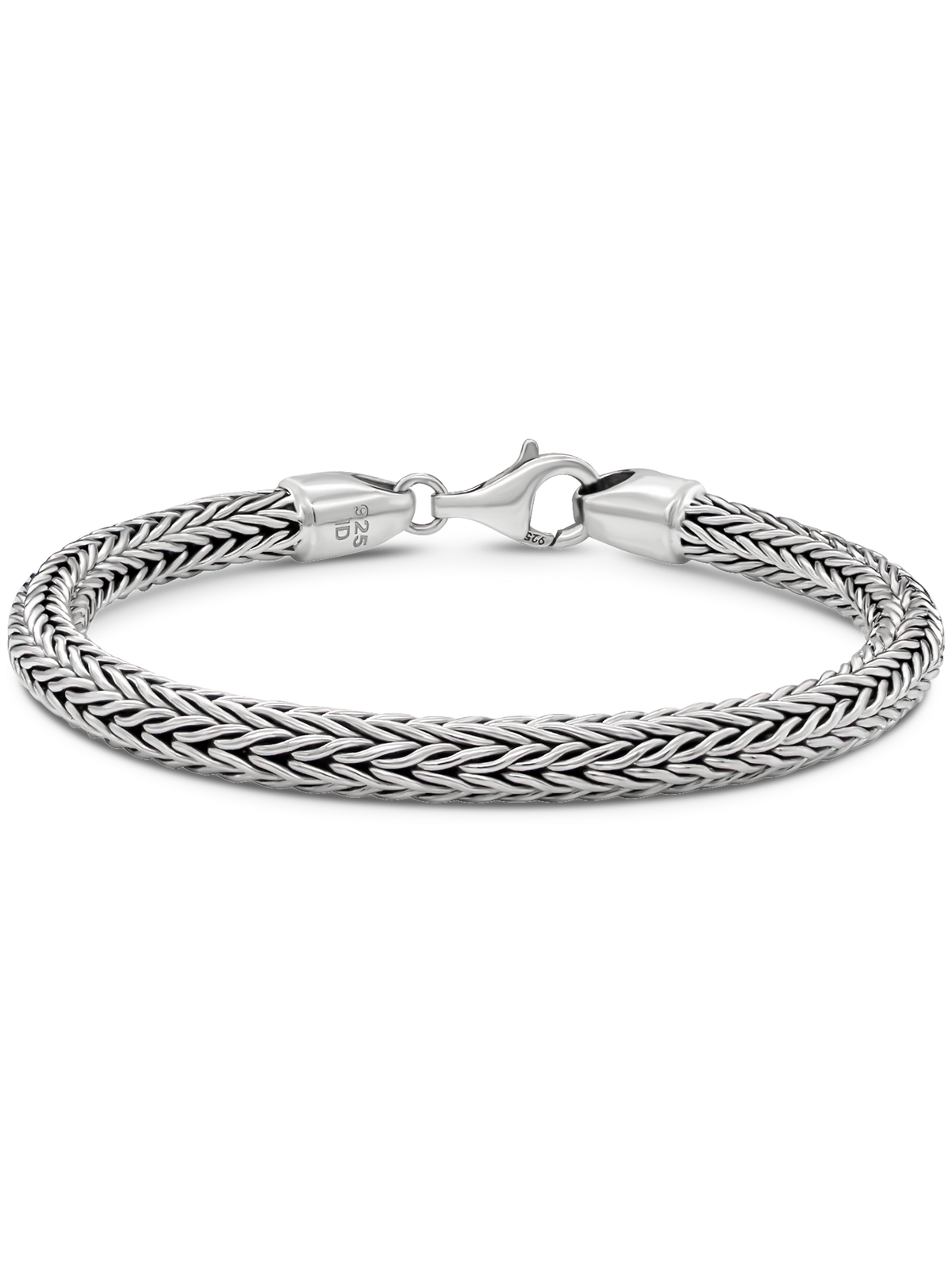 DEVATA Bali Sterling Silver Foxtail Round 5mm Chain Bracelet