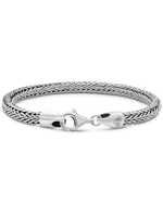 DEVATA Bali Sterling Silver Foxtail Round 5mm Chain Bracelet