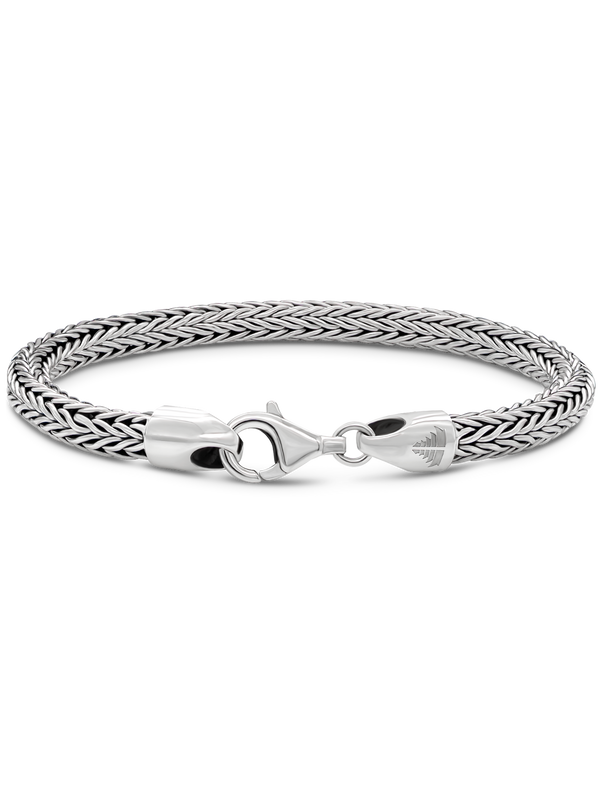 DEVATA Bali Sterling Silver Foxtail Round 5mm Chain Bracelet