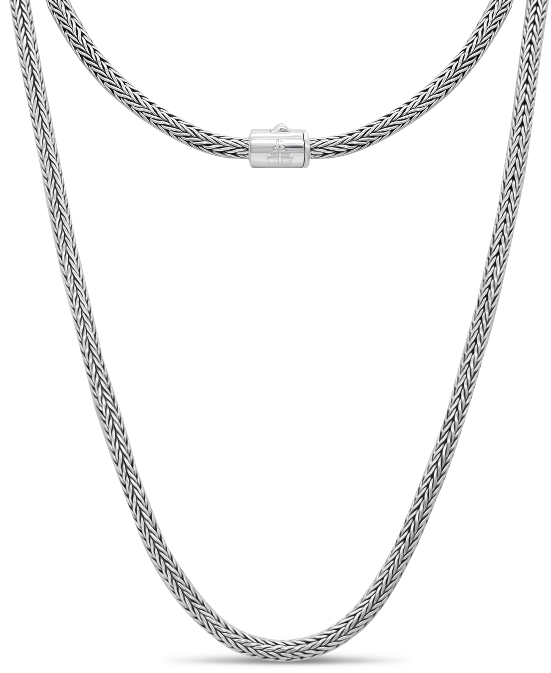 DEVATA Bali Foxtail Chain Necklace Sterling Silver
