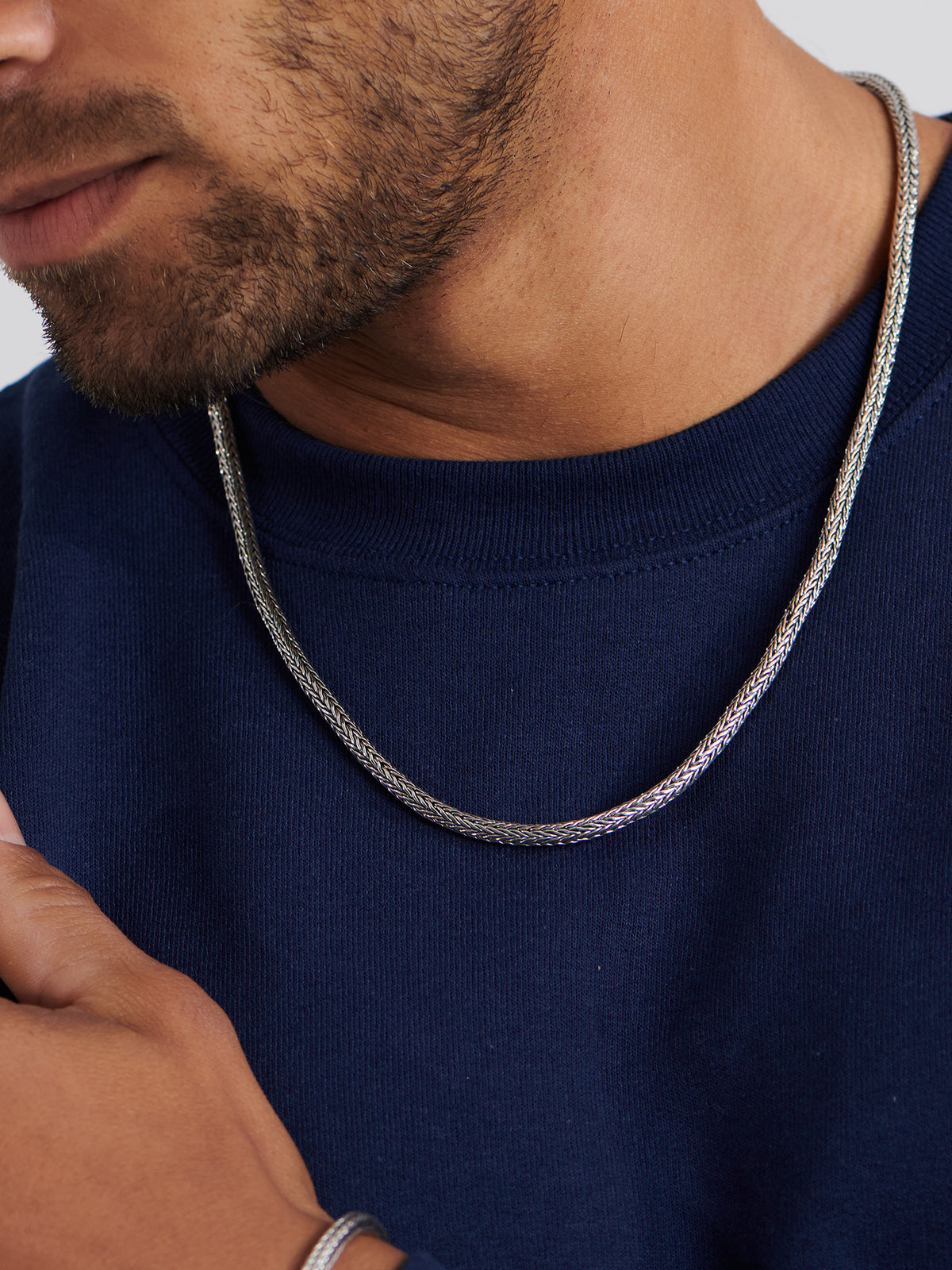 DEVATA Bali Foxtail Chain Necklace Sterling Silver