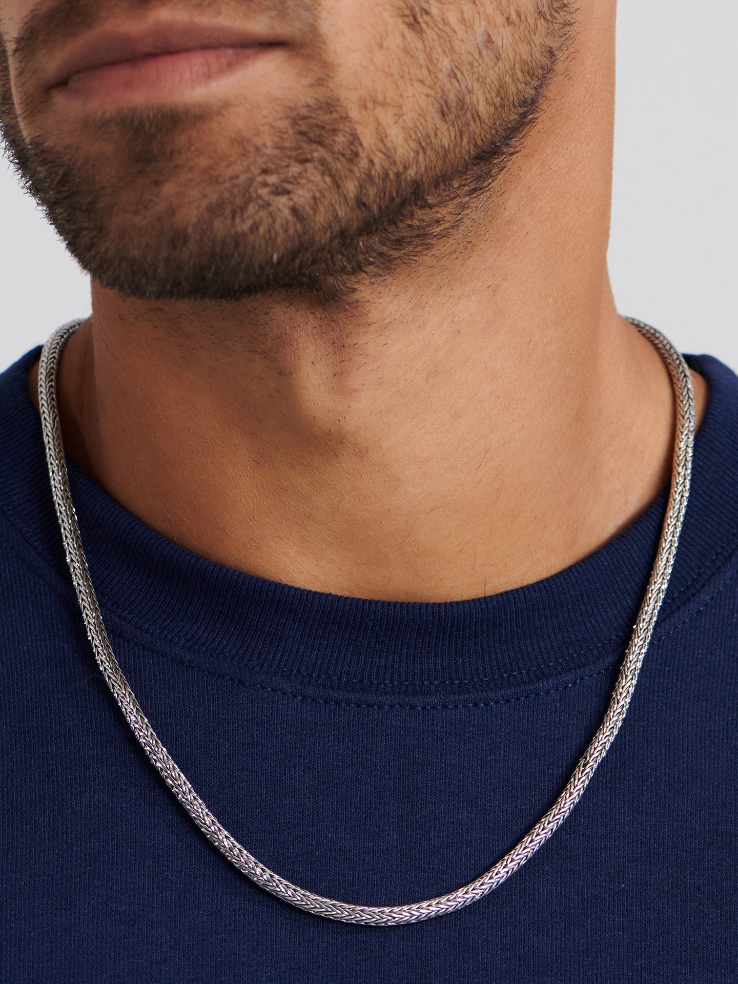 DEVATA Bali Foxtail Chain Necklace Sterling Silver