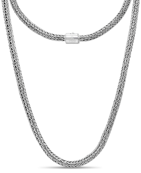 DEVATA Bali Foxtail Chain Necklace Sterling Silver and Gold Plated