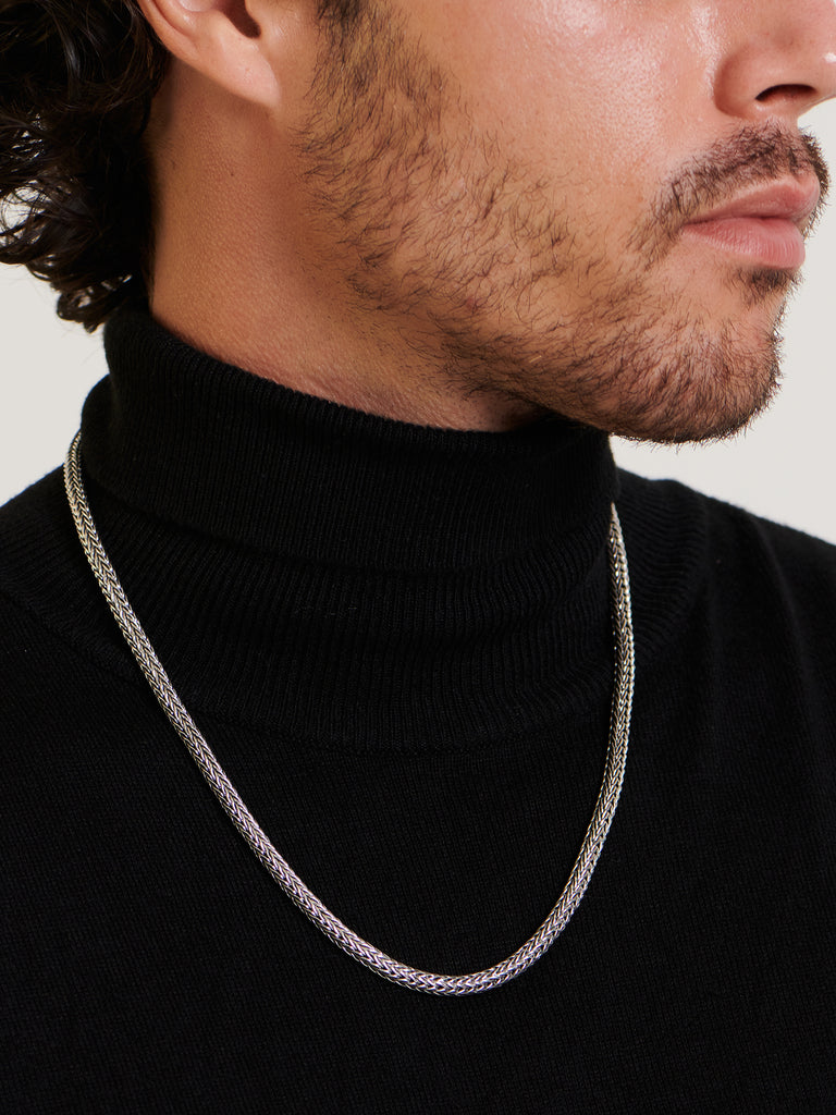 DEVATA Bali Foxtail Chain Necklace Sterling Silver
