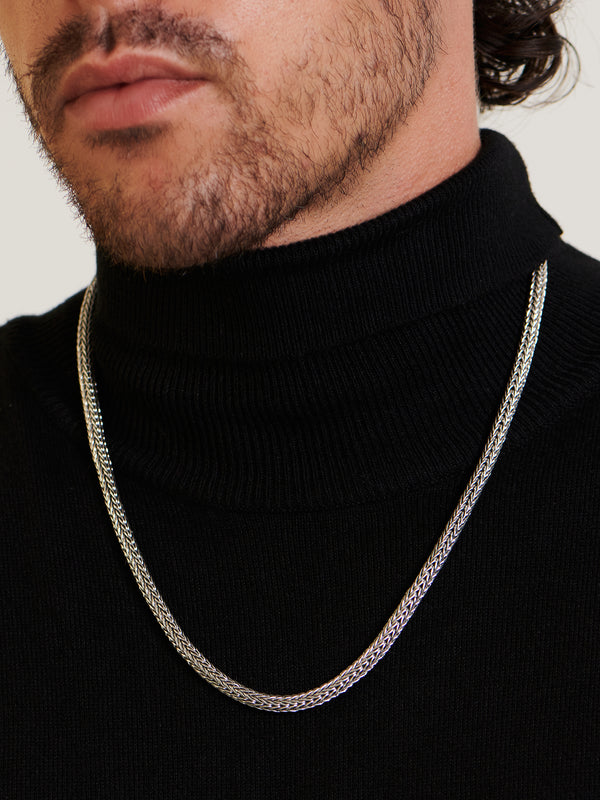 DEVATA Bali Foxtail Chain Necklace Sterling Silver