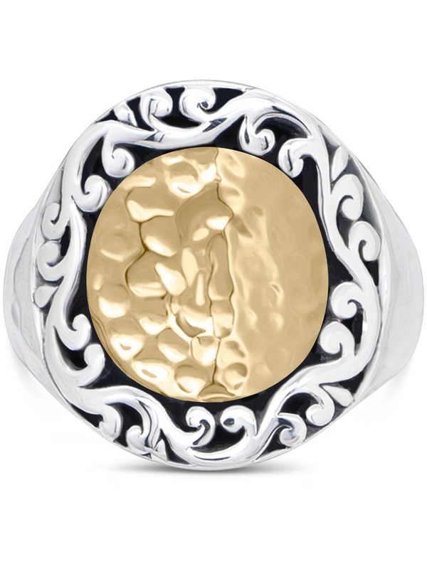 DEVATA Bali Sterling Silver Gold Accent Statement Ring
