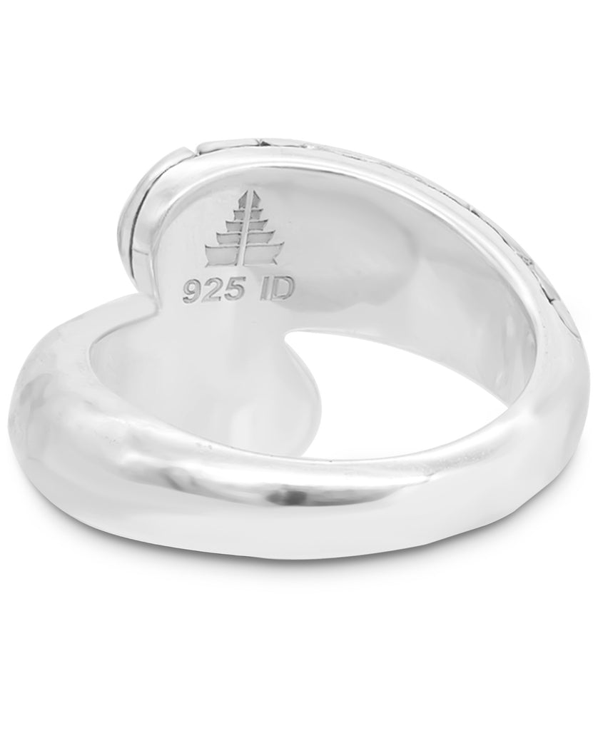 Sterling Silver Bali Filigree with Hammer Accent Bypass Ring