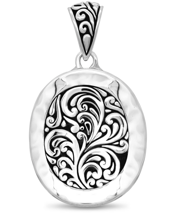 DEVATA Bali Sterling Silver Pendant Rollo Chain Necklace 