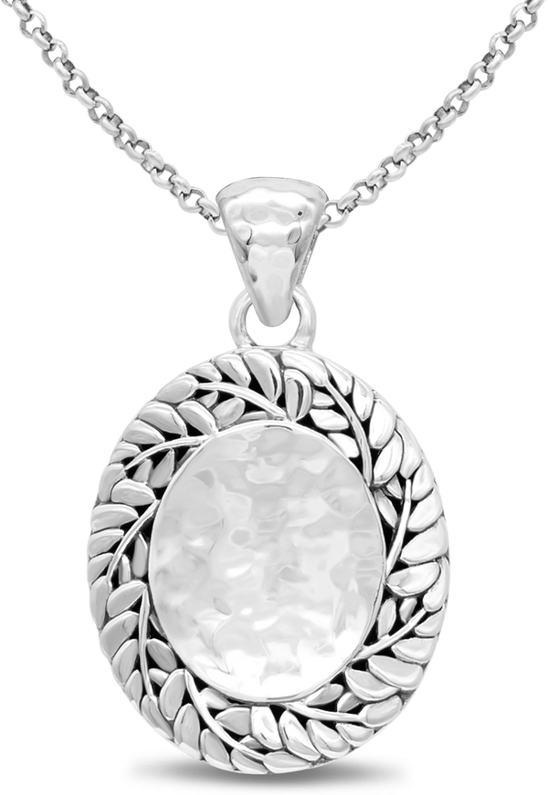 DEVATA Bali Sterling Silver Pendant Rollo Chain Necklace