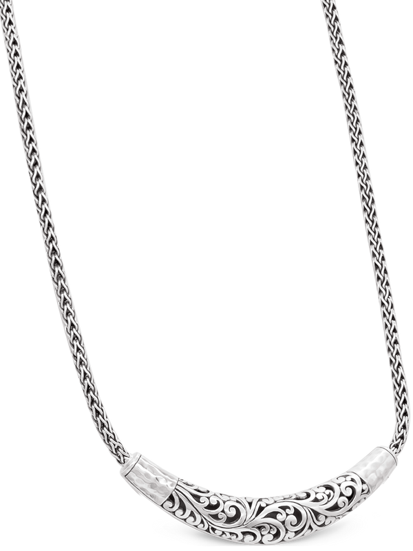 Bali Filigree with Hammer Accent Chain Necklace