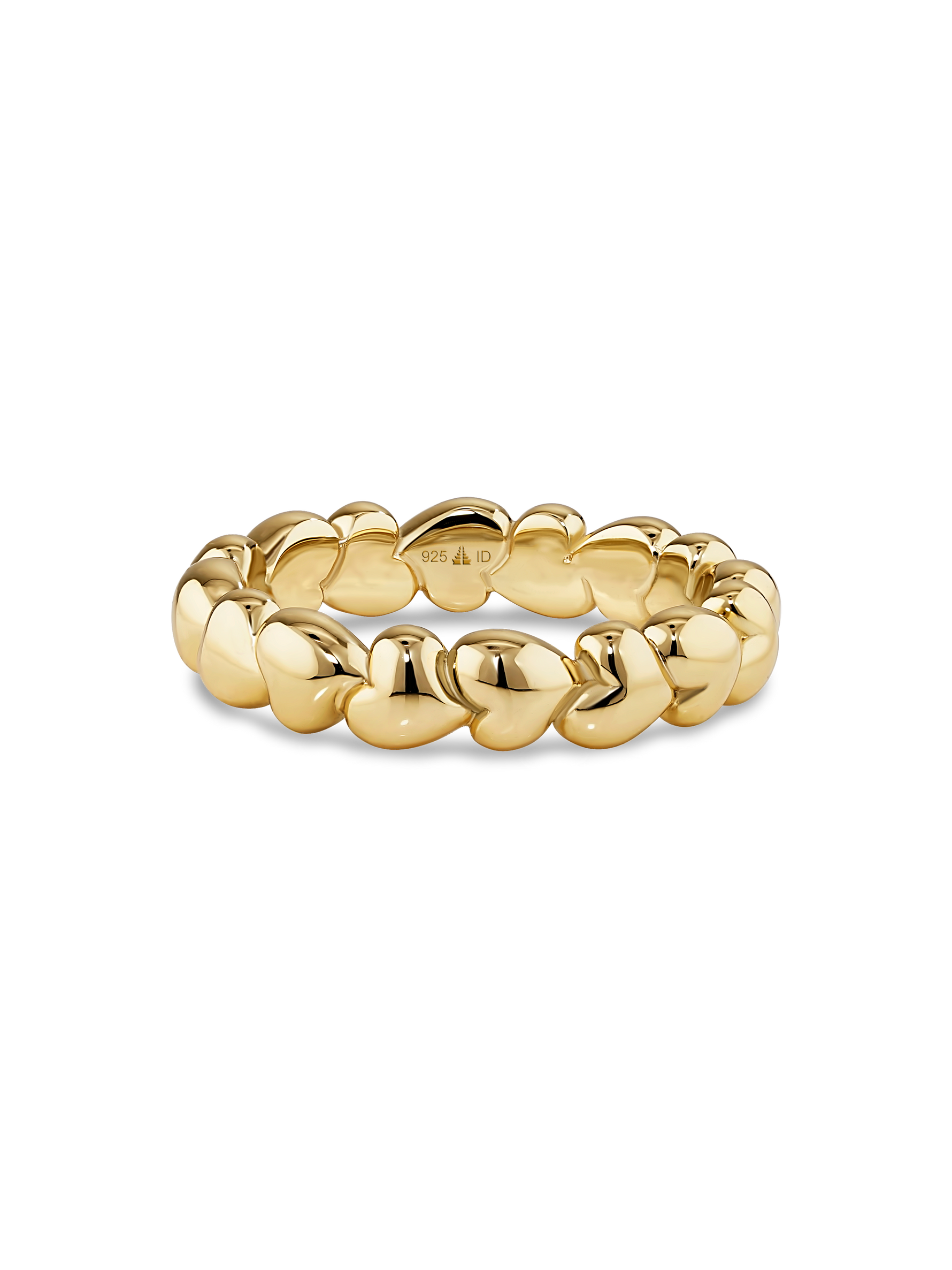 DEVATA Sweet Heart Eternity Band Ring in Gold Plated Sterling Silver#gold-plated