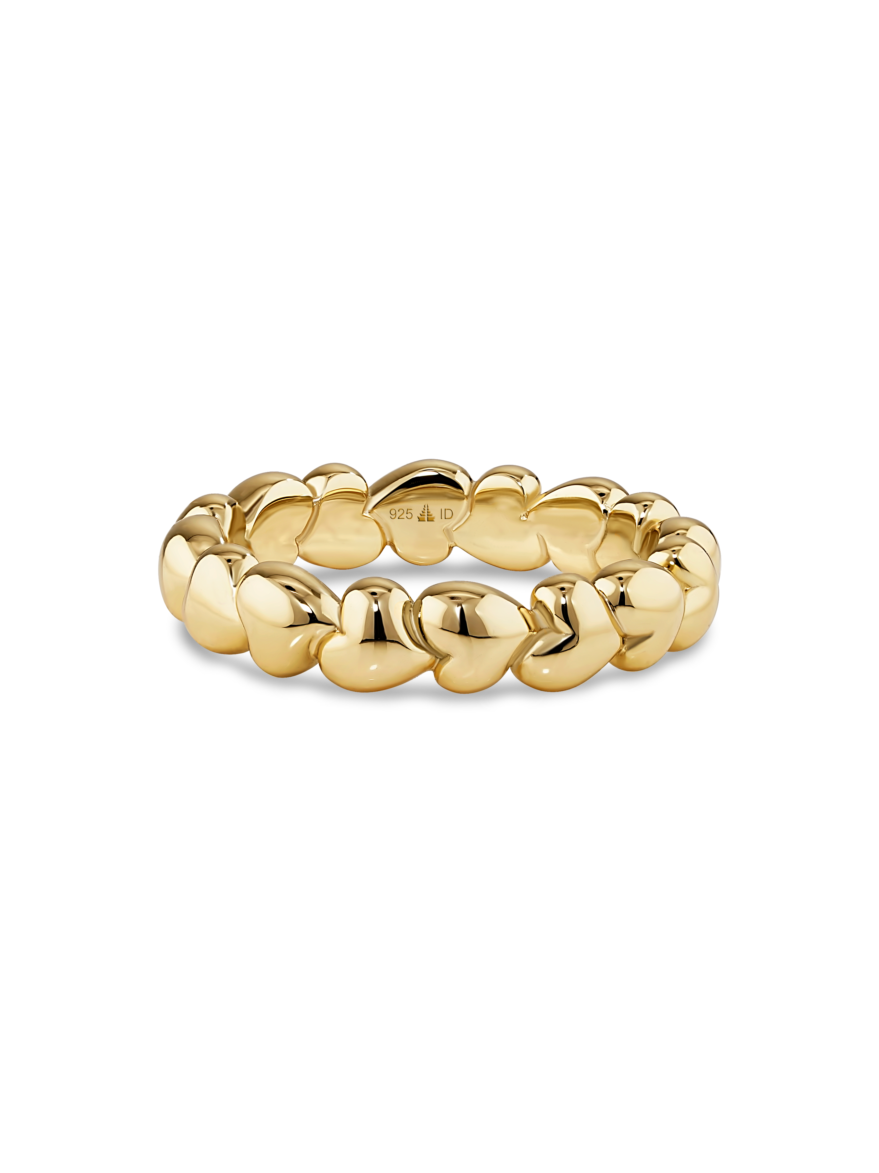 DEVATA Sweet Heart Eternity Band Ring in Gold Plated Sterling Silver#gold-plated
