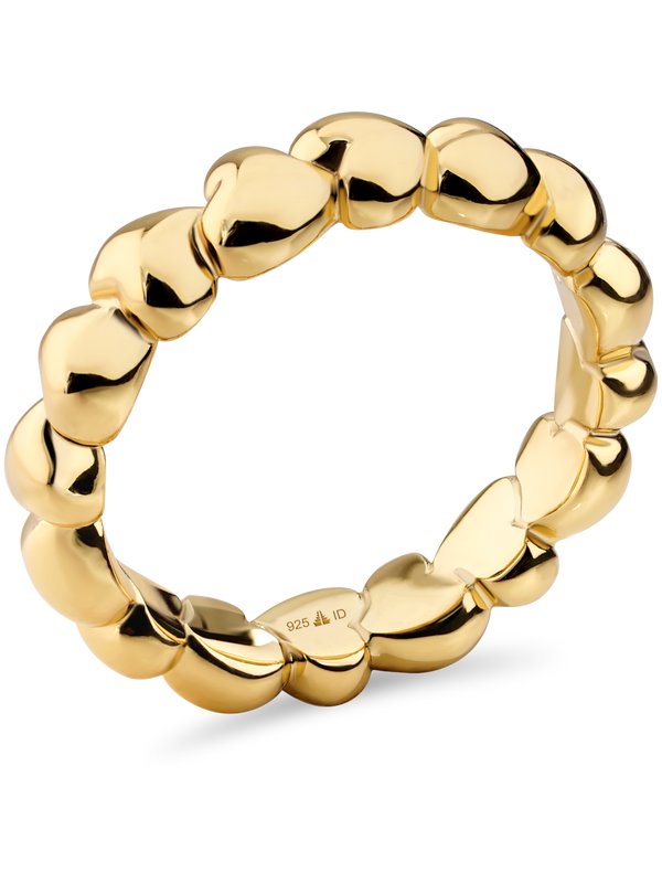 DEVATA Sweet Heart Eternity Band Ring Gold Plated Sterling Silver