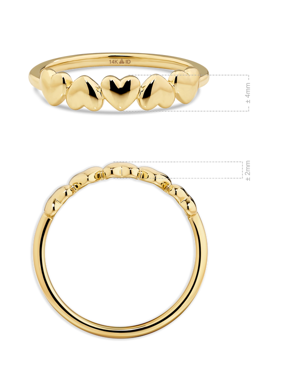 Devata Sweet Heart Ring in 14K Gold
