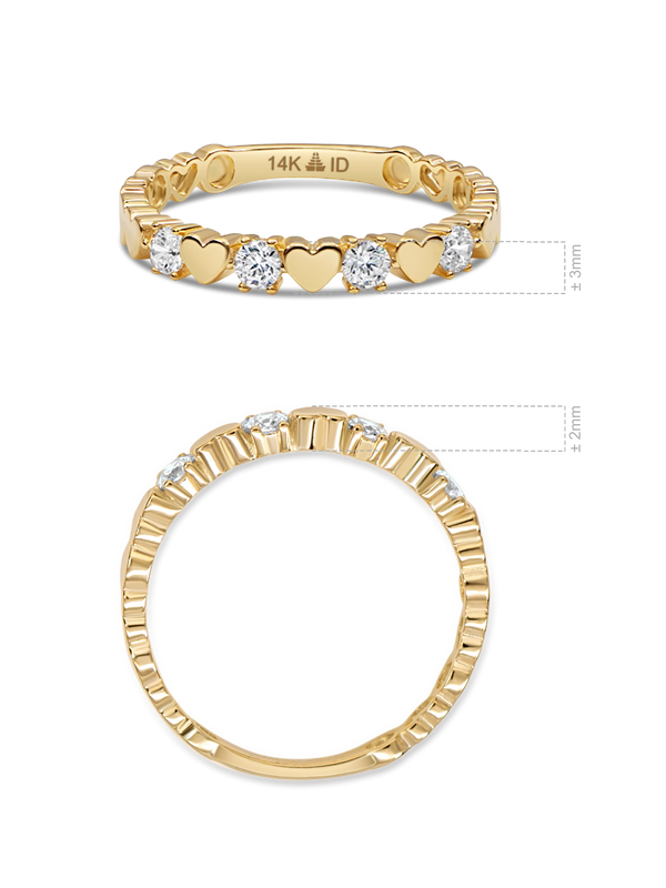 14K Gold Sweet Heart Ring