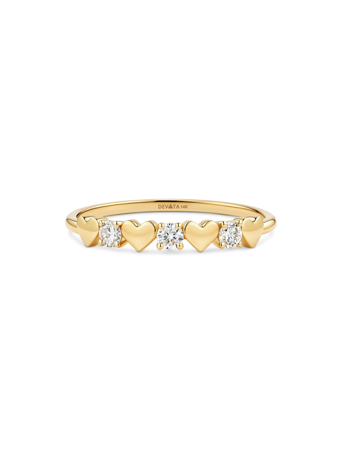 14K Gold Heart Lab Grown Diamond Ring