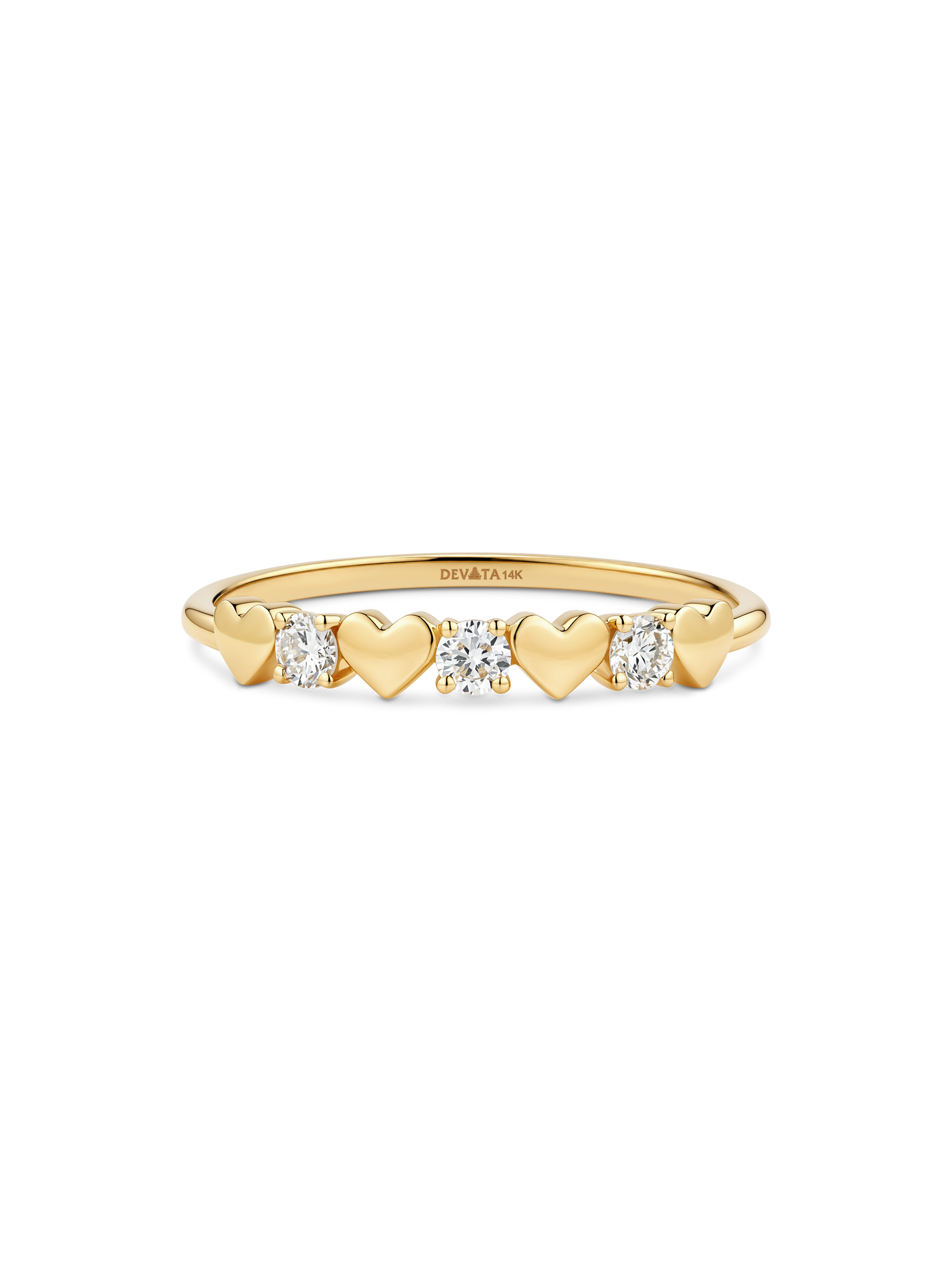 14K Gold Heart Lab Grown Diamond Ring