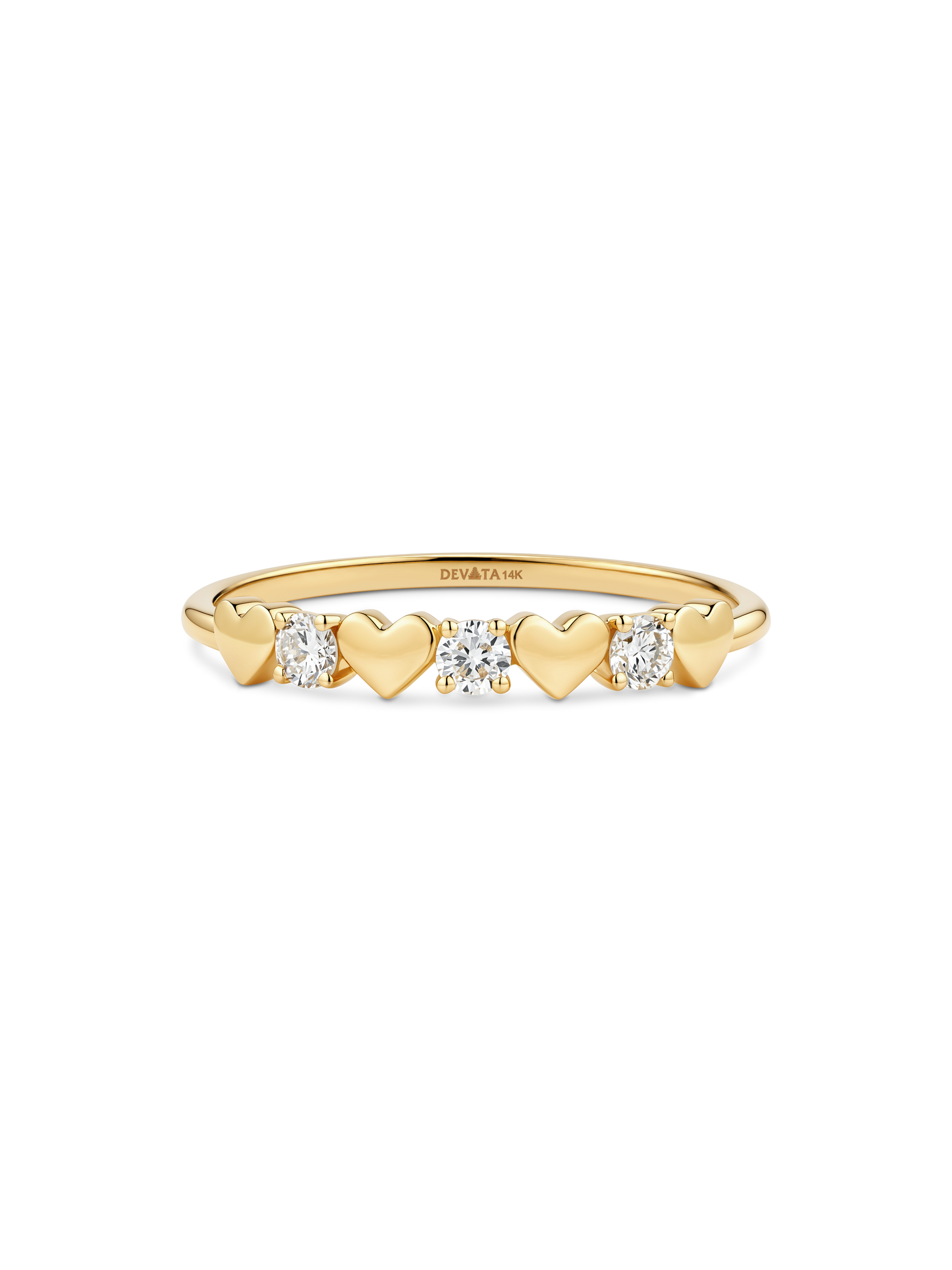 14K Gold Heart Lab Grown Diamond Ring