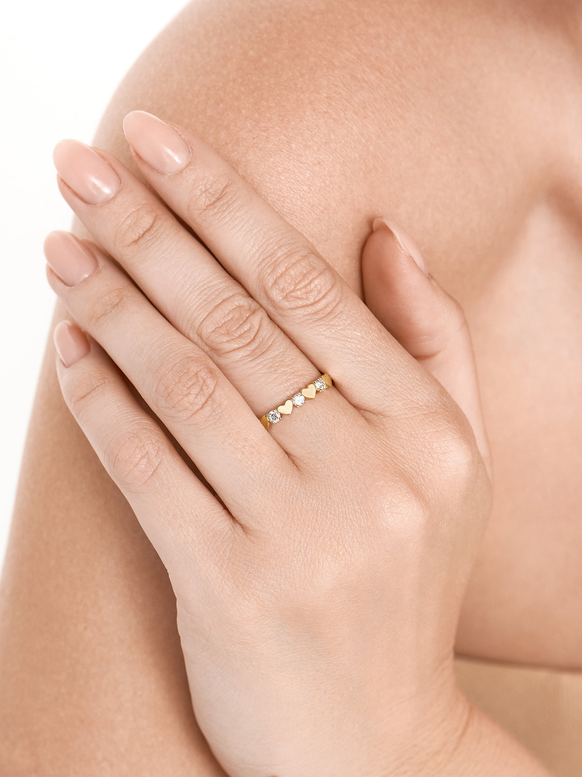 14K Gold Heart Lab Grown Diamond Ring