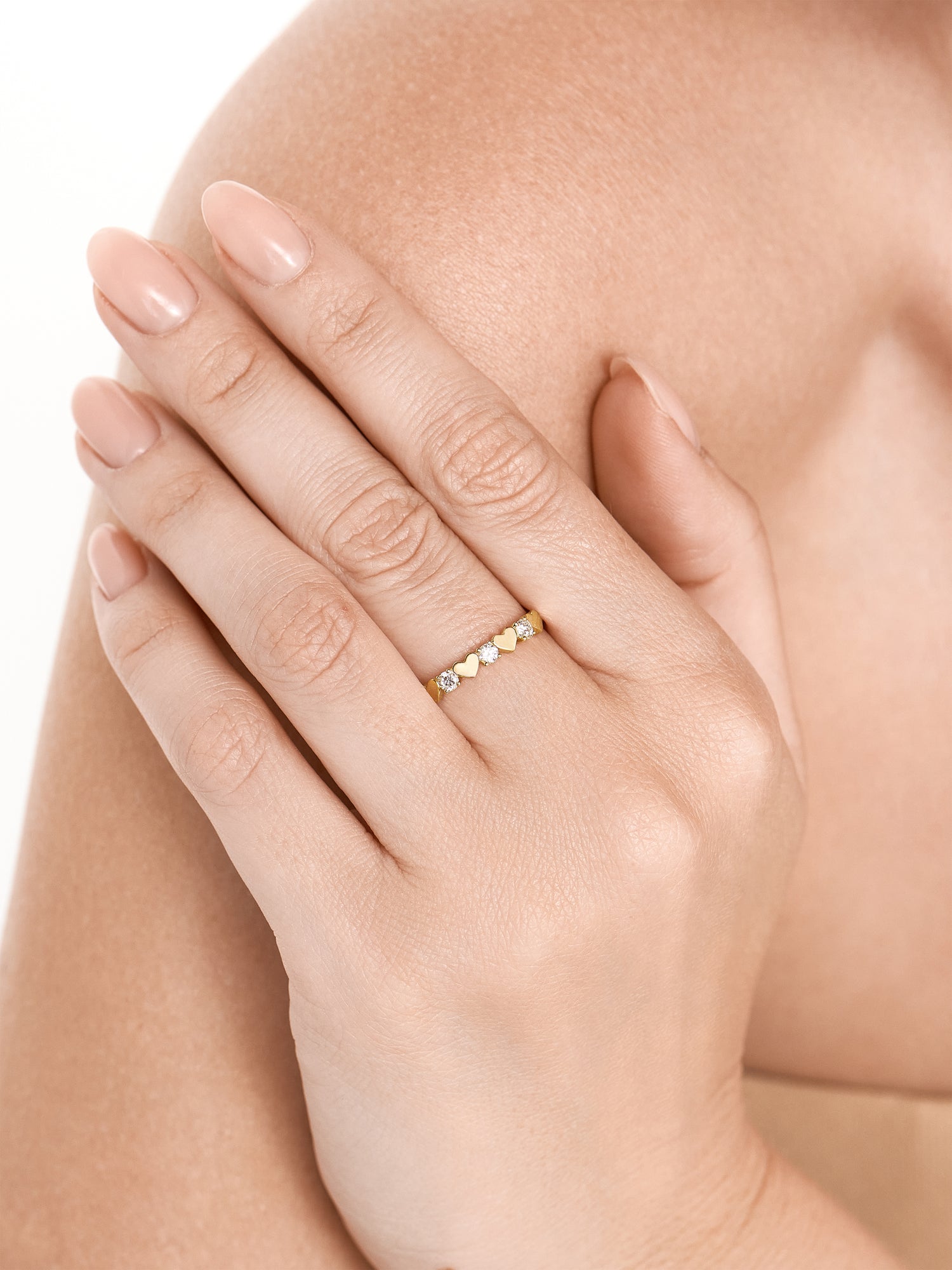 14K Gold Heart Lab Grown Diamond Ring