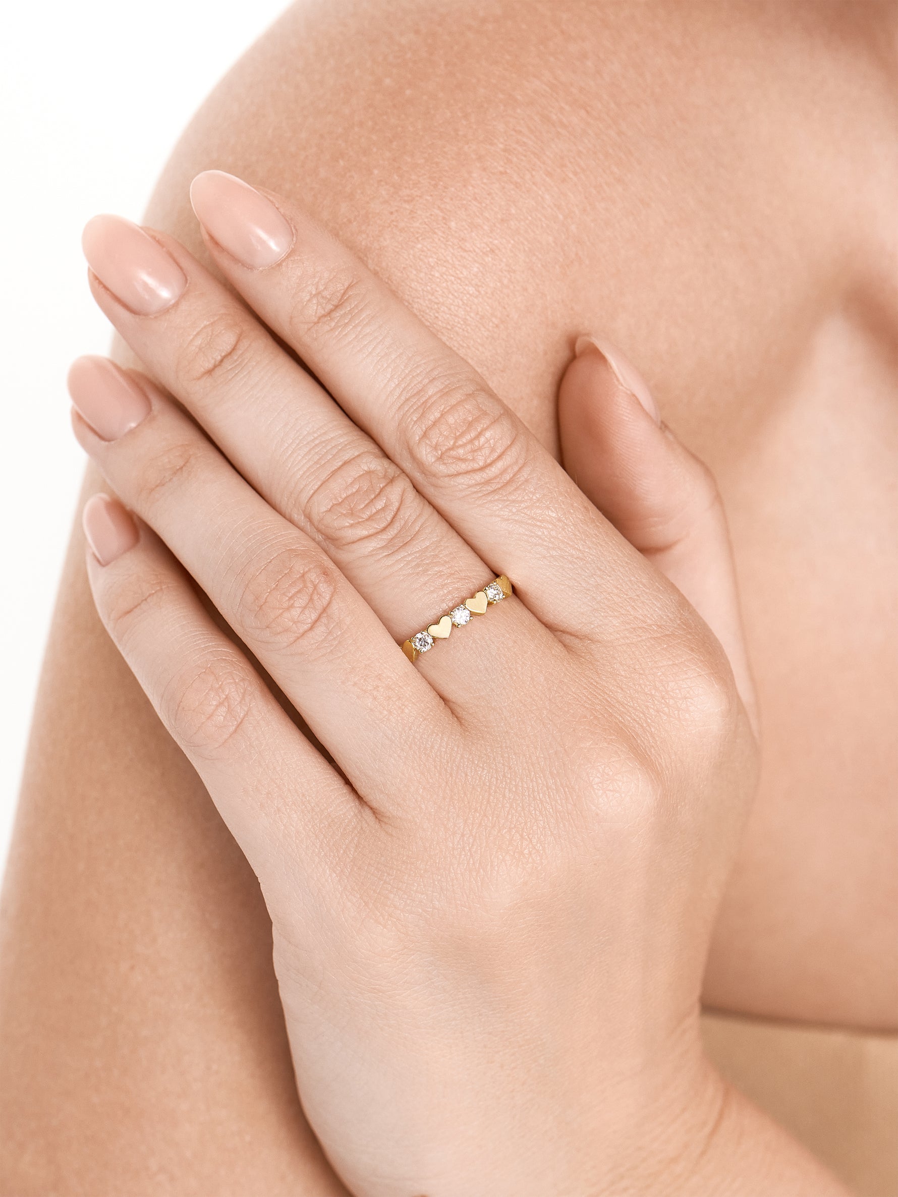 14K Gold Heart Lab Grown Diamond Ring