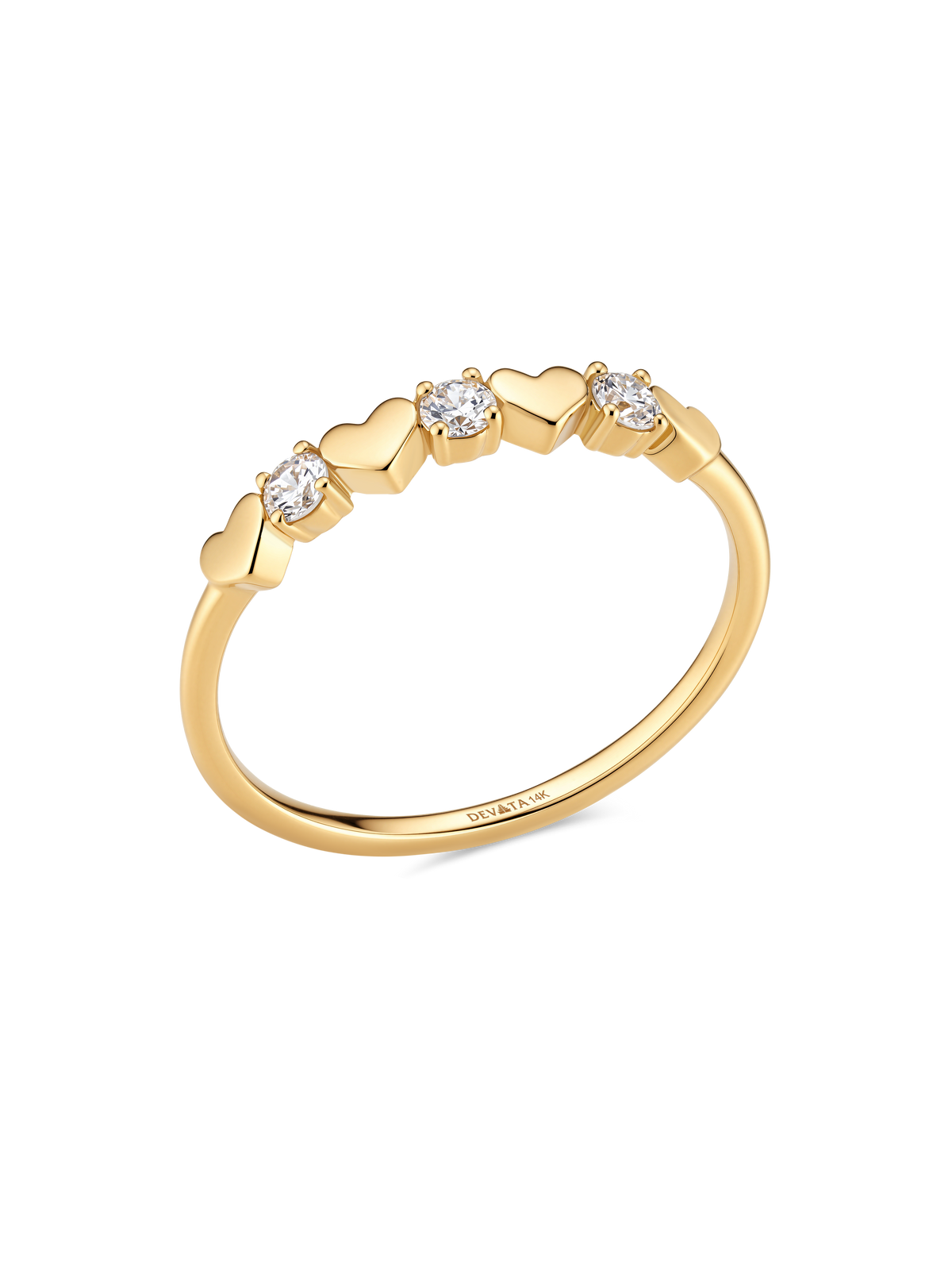 14K Gold Heart Lab Grown Diamond Ring