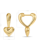 DEVATA Sweet Heart Hoop Earrings in Gold Plated Sterling Silver