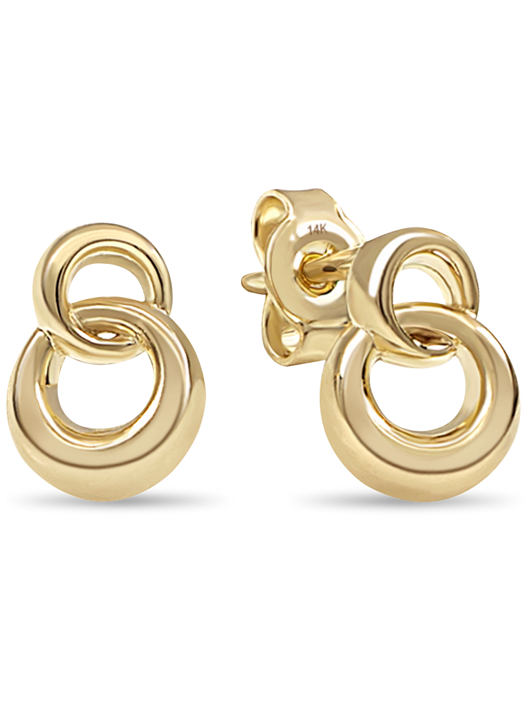 14K Gold Love Knot Stud Earrings