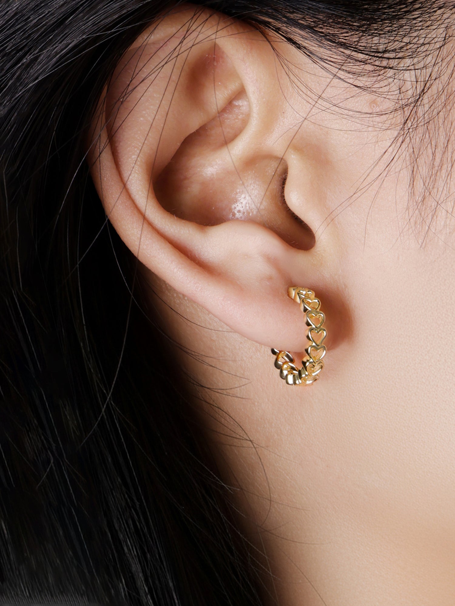 Open Heart Hoop Earrings