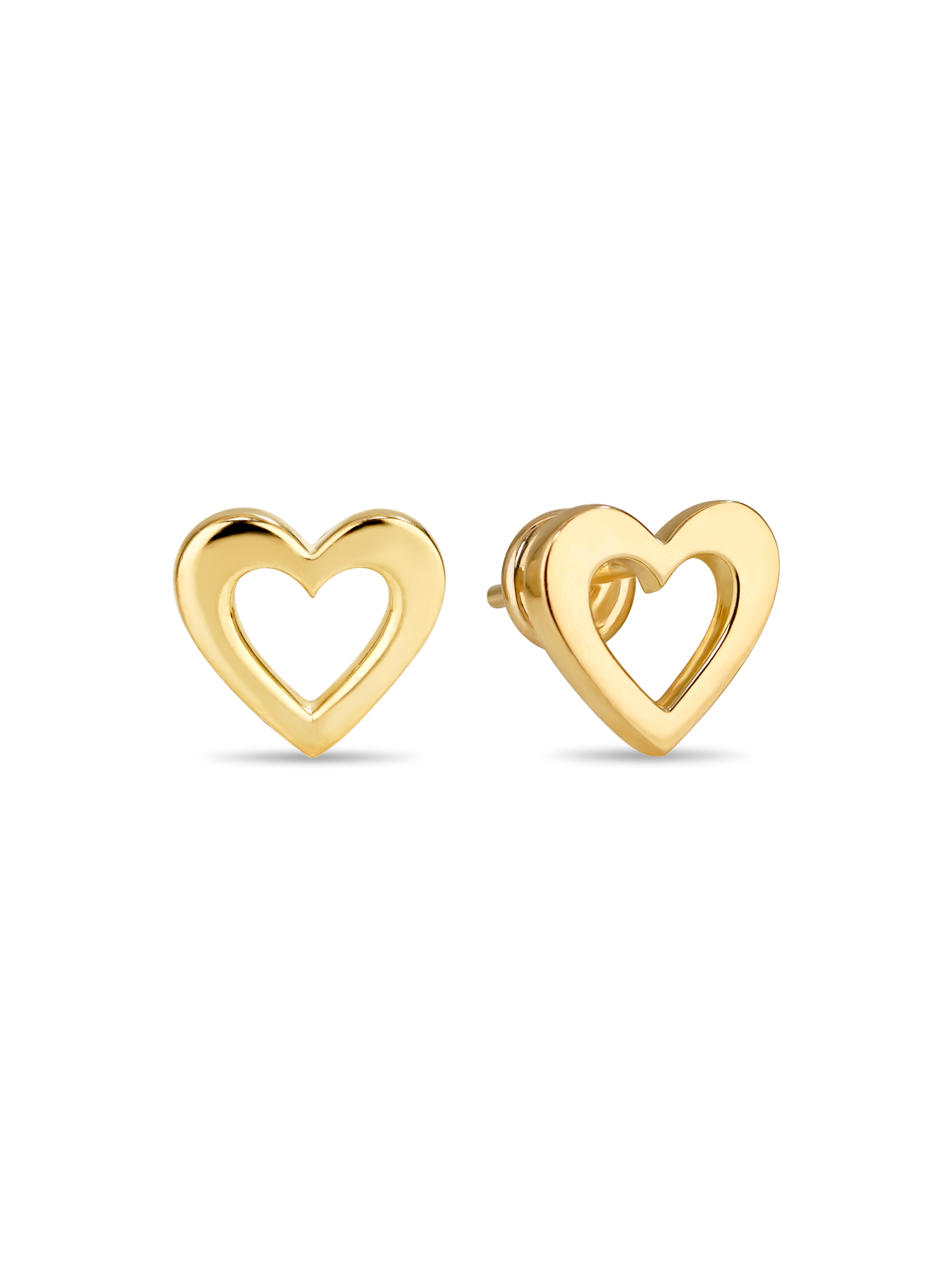 Open Heart Stud Earrings