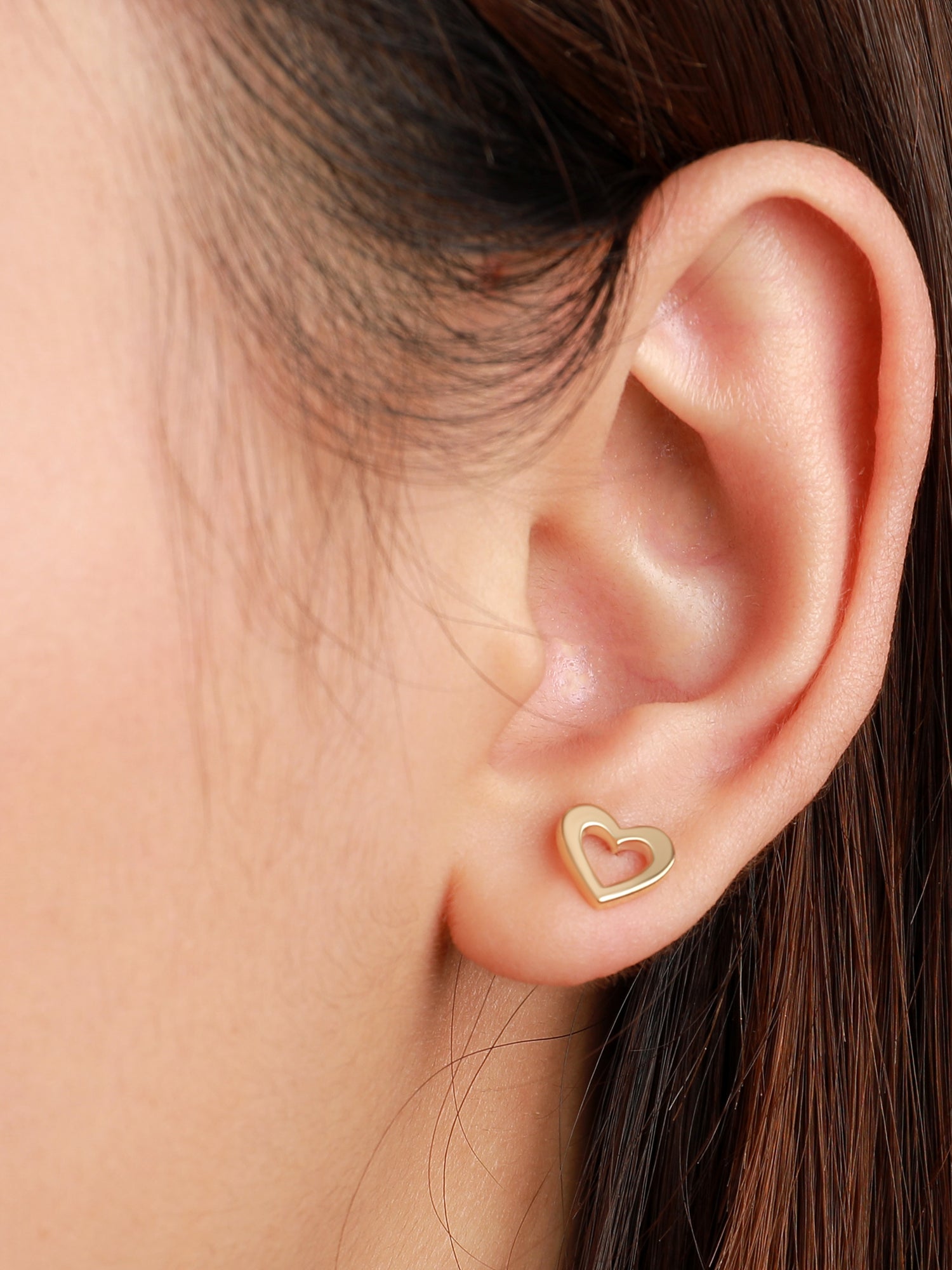 Open Heart Stud Earrings