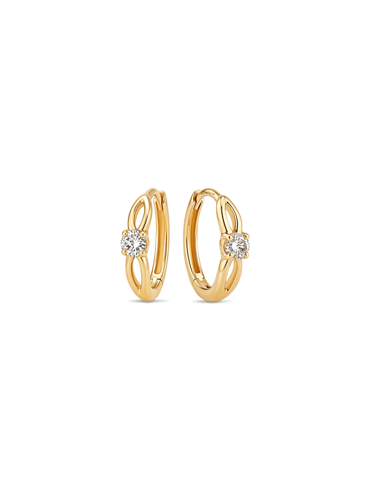 Love Knot Round Lab Grown Diamond Hoop Earrings in 14K Gold