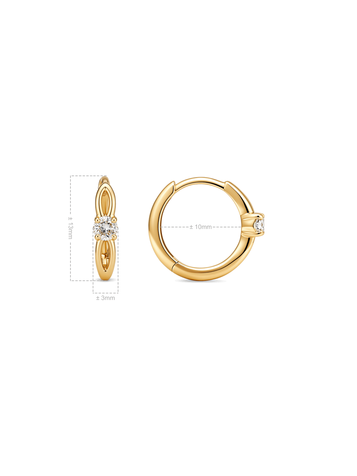 Love Knot Round Lab Grown Diamond Hoop Earrings in 14K Gold