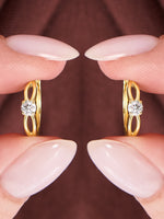 Love Knot Round Lab Grown Diamond Hoop Earrings in 14K Gold