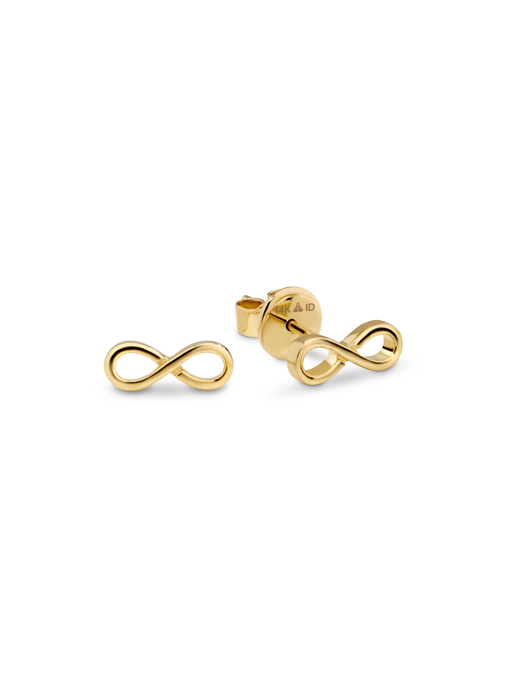 Devata Infinity Stud Earrings in 14K Gold