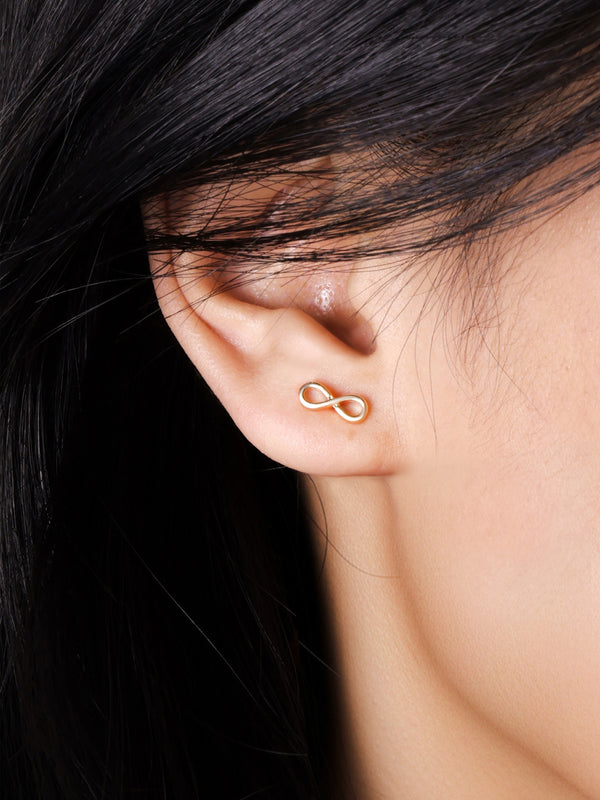 Devata Infinity Stud Earrings in 14K Gold