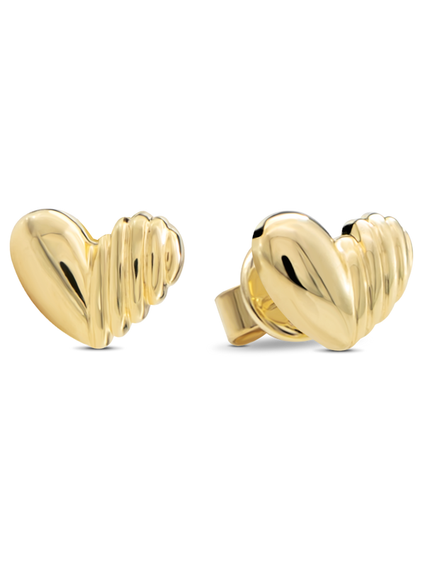 DEVATA Gold Sweet Heart 9x7mm Stud Earrings