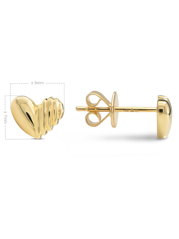 DEVATA Gold Sweet Heart 9x7mm Stud Earrings